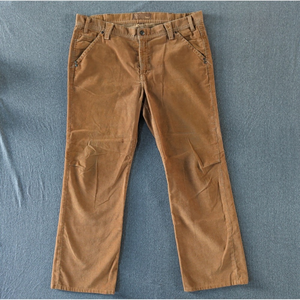 YANUK Corduroy Pants Mens 38x31 Brown/Tan Made in USA Boot Cut Trousers VTG‎